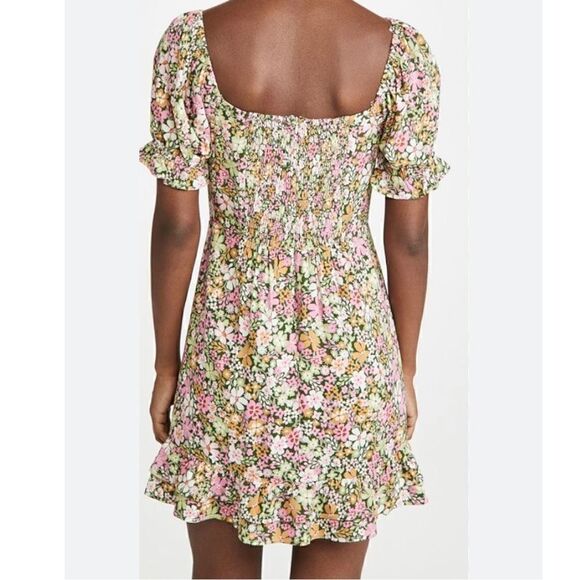 Lost + Wander Women’s Medium Getaway Island Mini Dress Shopbop Green Floral Puff - Picture 8 of 14